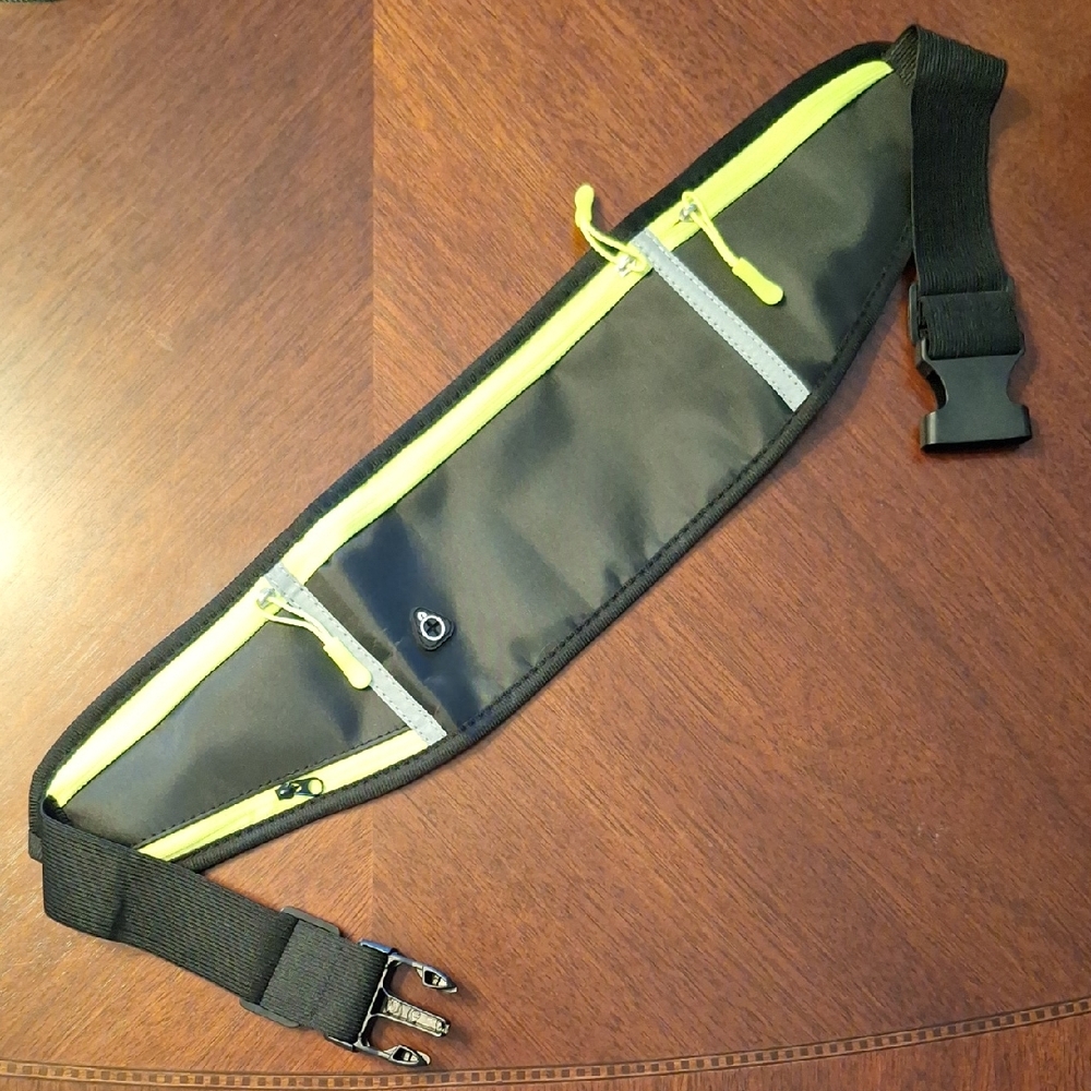 Black and Yellow Running Belt - New Without Tags